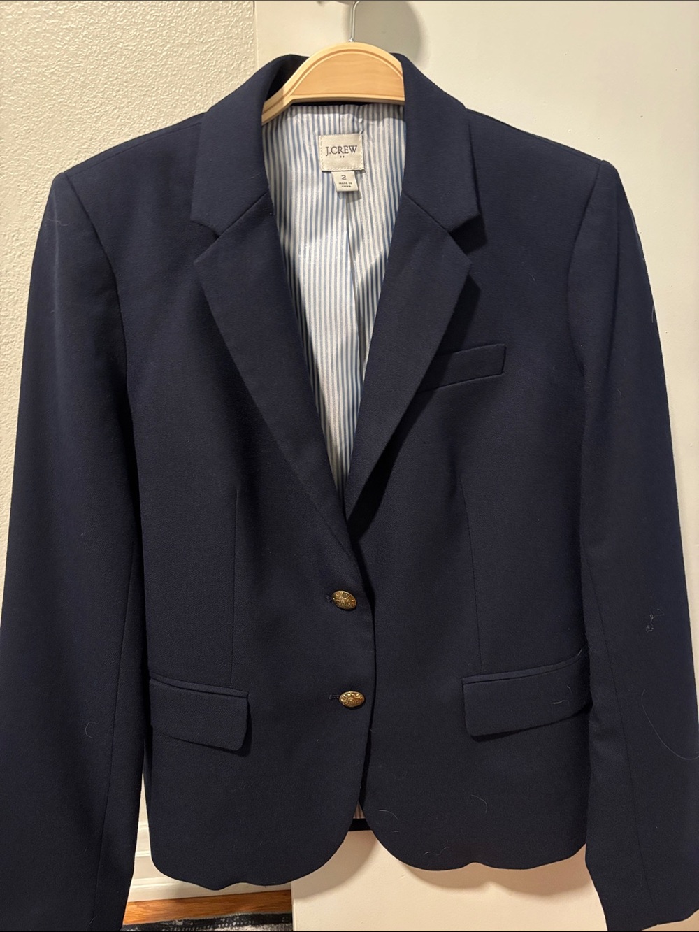 J. Crew Women’s Navy Two-Button Tailored Schoolboy Blazer